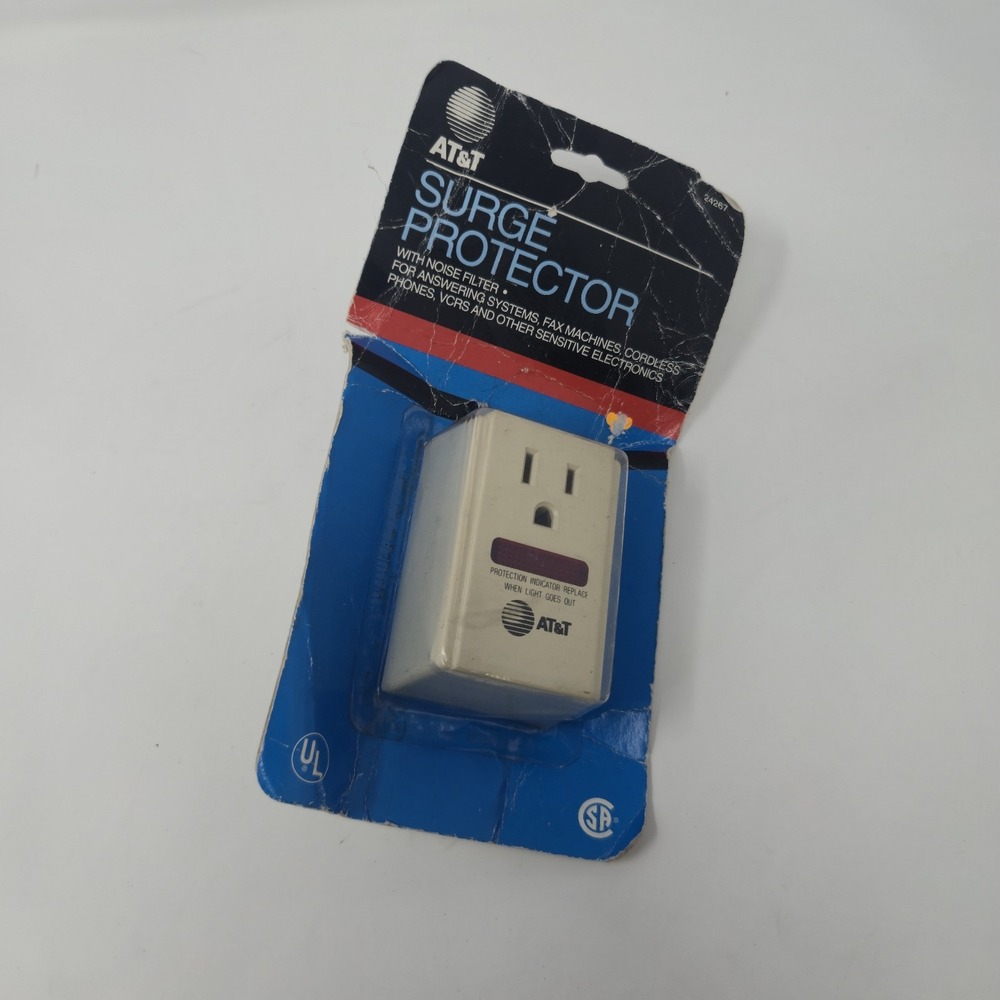 Vintage 1995 AT&T Surge Protector Noise Filter Single Outlet‎ NOS 24267 90s Tech